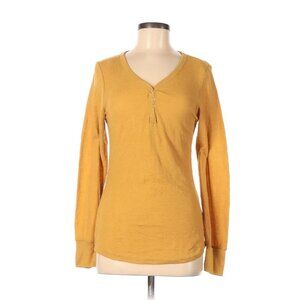 Bobby Brooks Women's Mustard Yellow Long Sleeve Henley Top Size Medium